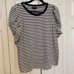 Black and White Striped Women's Top